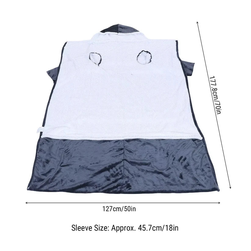Heated Wearable Blanket with Sleeves & Hood | Flannel